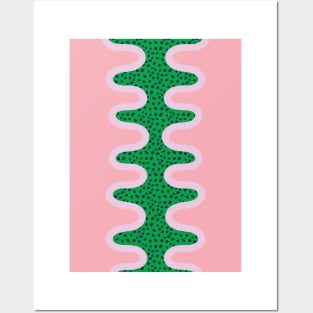 Unique Colorful Pattern - Green Pink Posters and Art